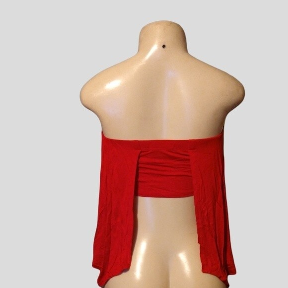 Red Open Back Tube Top S - Picture 3 of 4